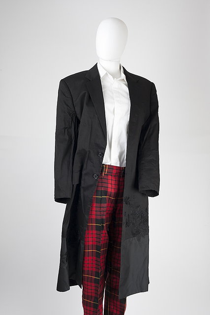 Appraisal: An Alexander McQueen gentleman's black coat with floral embroidered detail