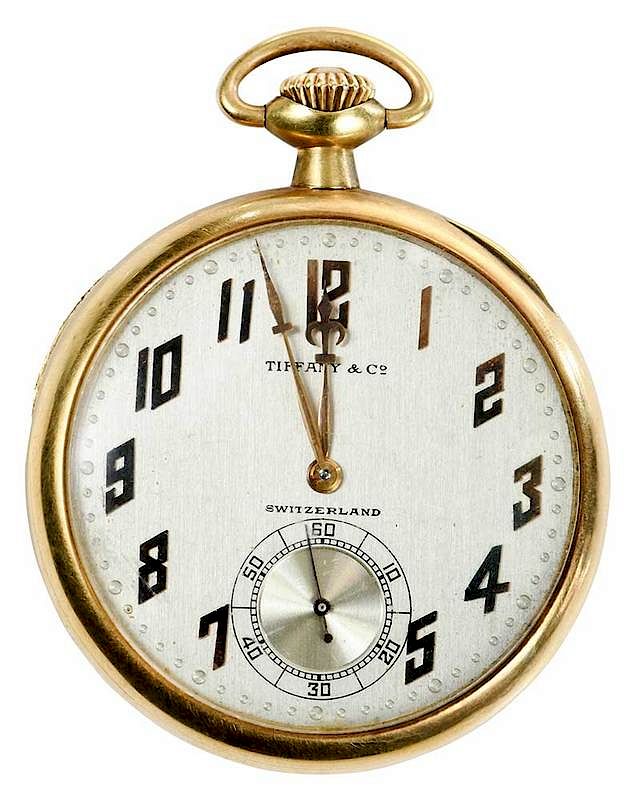 Appraisal: kt Agassiz Pocket Watch for Tiffany Co mm case gold-tone