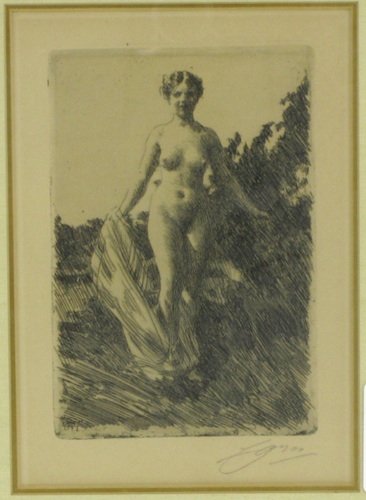 Appraisal: ANDERS L ZORN ETCHING AND DRYPOINT Sweden - Titled Summer