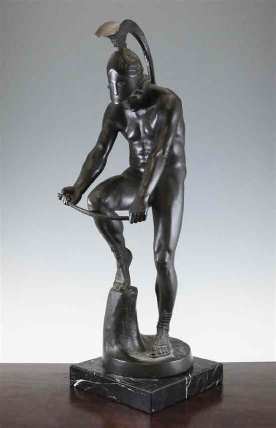 Appraisal: Wilhelm Posoreck - a bronze figure of a Spartan warrior