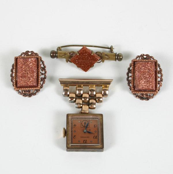 Appraisal: Lot of three pieces Victorian and or Art Deco jewelry