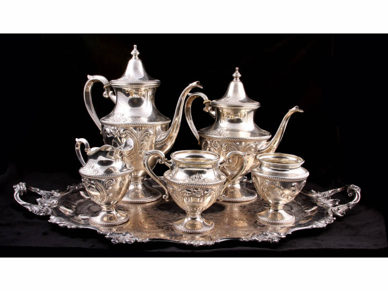 Appraisal: Sterling Tea Coffee Service by ArtCraft five piece service including