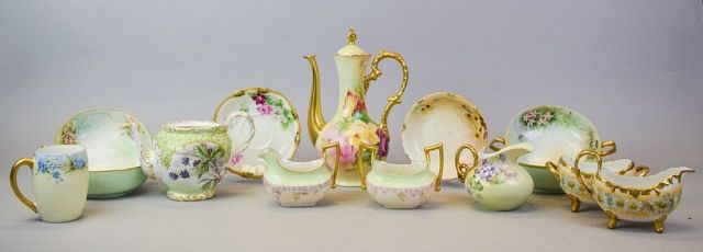 Appraisal: Grouping of Limoges Porcelain pieces of Limoges porcelain all hand