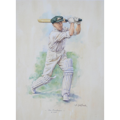 Appraisal: Cricket - Don Bradman - by Terence Gilbert signed in