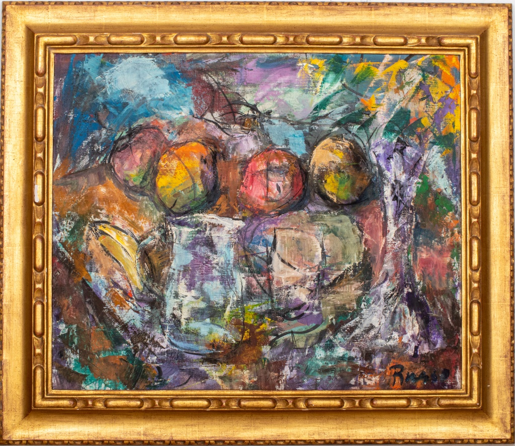 Appraisal: RAUL RUSSO STILL LIFE OIL ON CANVAS Oil on canvas