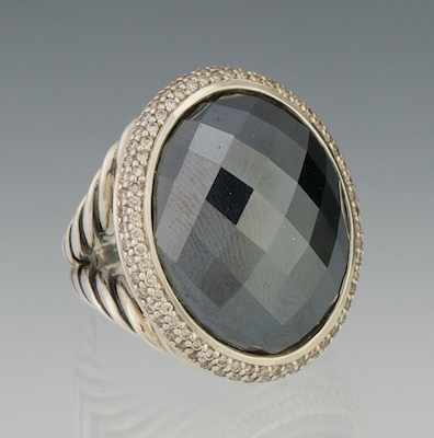 Appraisal: A David Yurman Sterling Silver Diamond and Hematite Ring Sterling