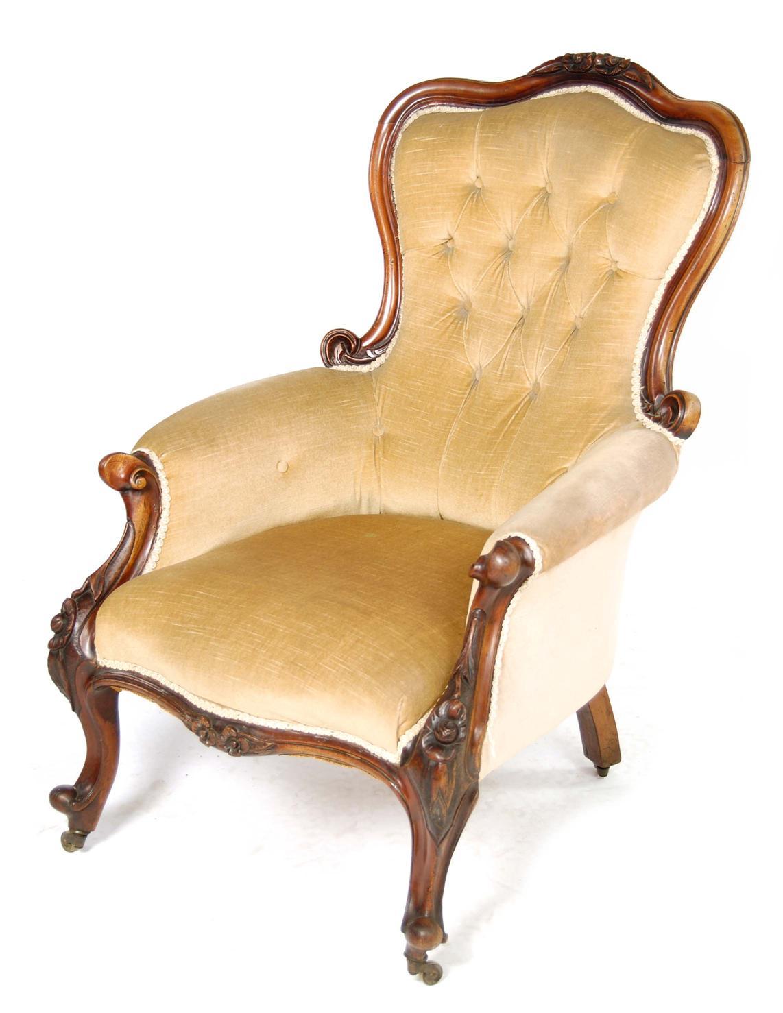 Appraisal: A Victorian mahogany armchair