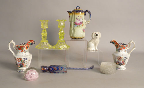 Appraisal: Group of misc porcelain to include Staffordshire spaniel teapot and