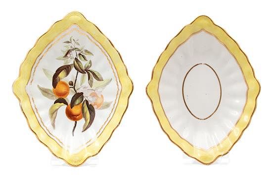 Appraisal: Two Derby Porcelain Diamond-shape Serving Dishes Width inches Two Derby