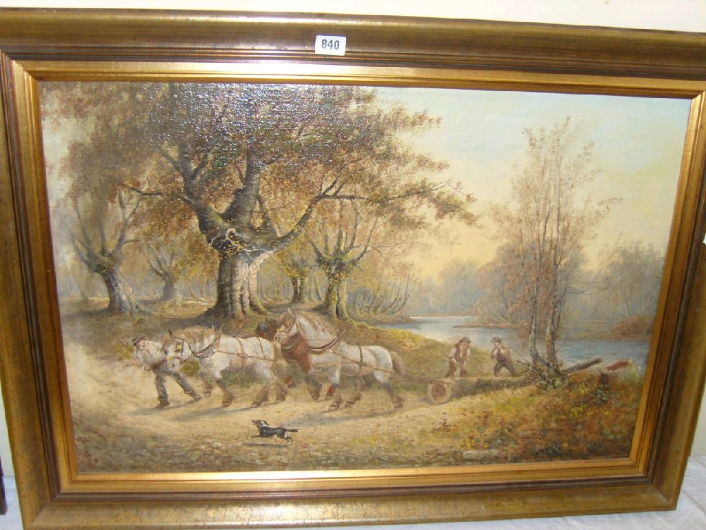 Appraisal: An early th century oil painting on canvas by George