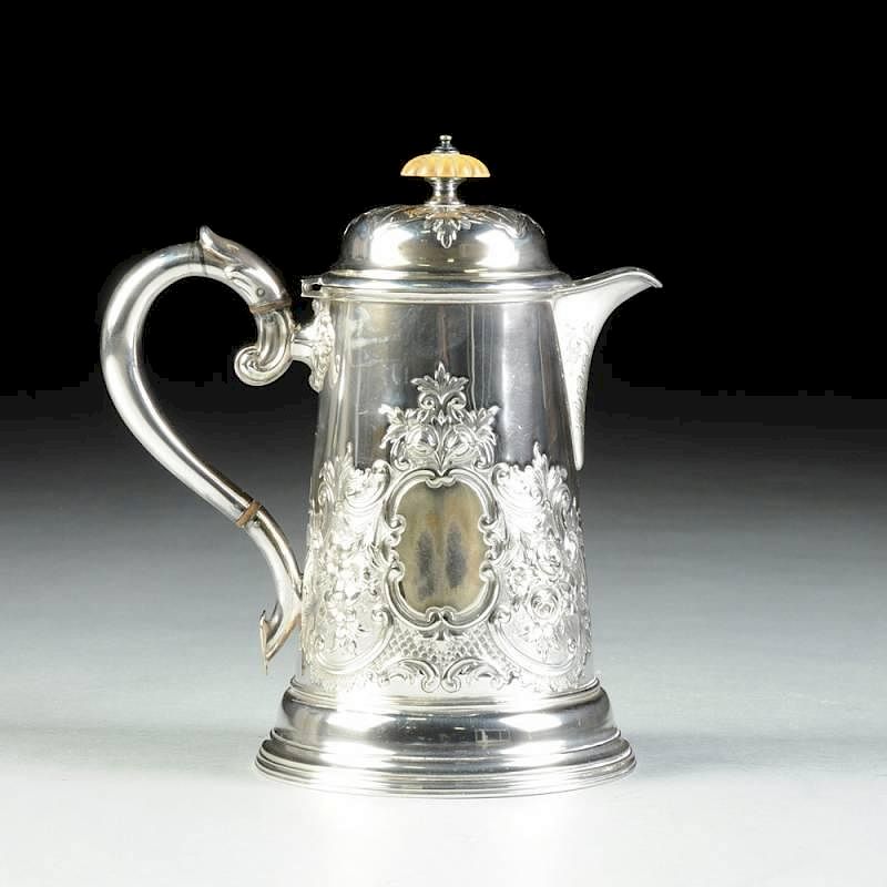 Appraisal: A VICTORIAN SILVER PLATED HOT WATER JUG WITH LID SHEFFIELD