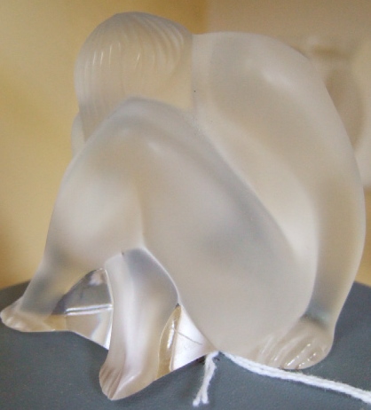 Appraisal: A modern Lalique clear and frosted glass model of a