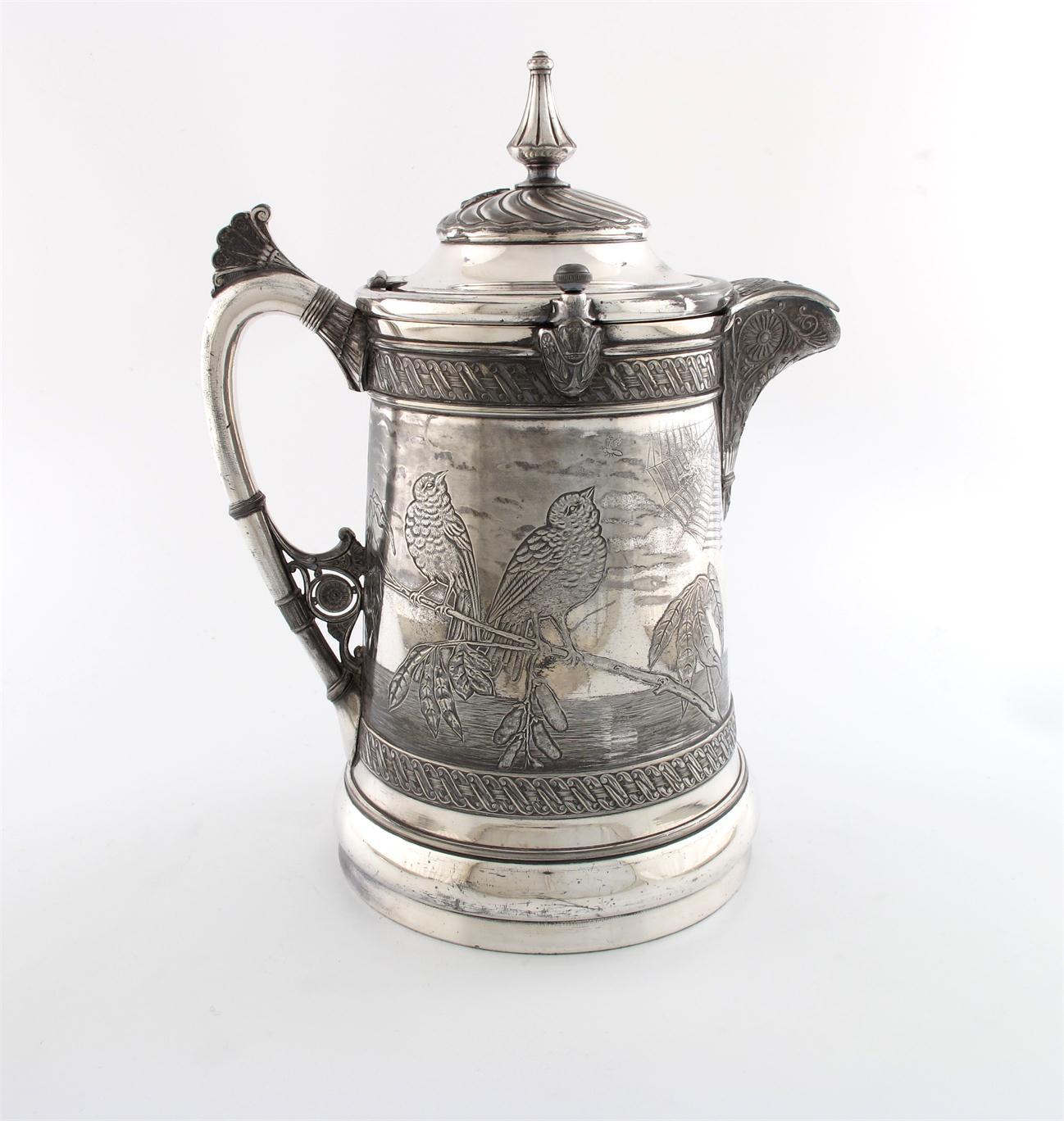 Appraisal: A th century American Aesthetic movement electroplated ewer