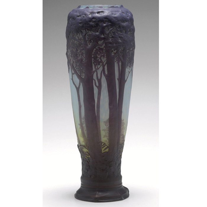 Appraisal: Large and fine Daum vase tall flaring form with a