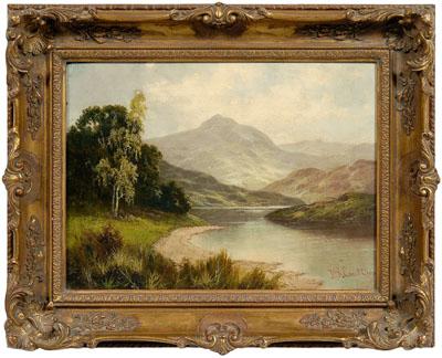 Appraisal: Painting signed quot J R Escott quot highland landscape signed