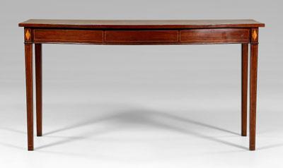 Appraisal: Hepplewhite inlaid mahogany serpentine sideboard or server ash and pine