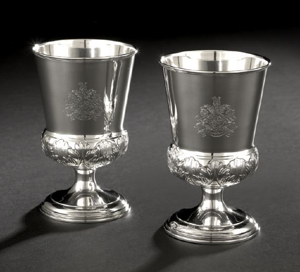 Appraisal: Pair of George III Sterling Silver Goblets hallmarked London -