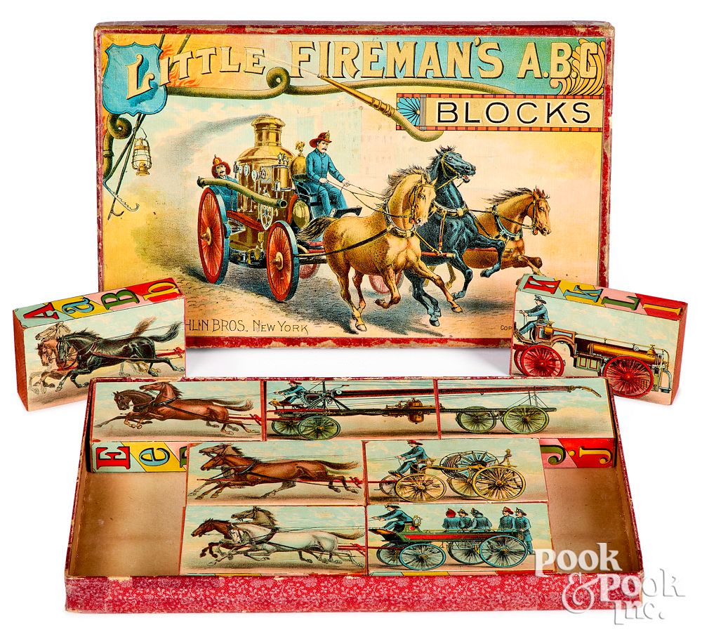 Appraisal: McLoughlin Bros Little Fireman's ABC Blocks McLoughlin Bros Little Fireman's