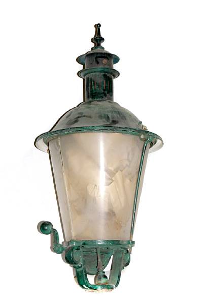 Appraisal: A set of ten Neoclassical style patinated metal lanterns losses