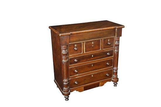 Appraisal: A th Century apprentice's mahogany chest of three long and