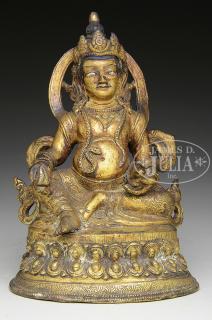 Appraisal: GILT BRONZE STATUE OF JAMBHALA th th century Tibet Deity