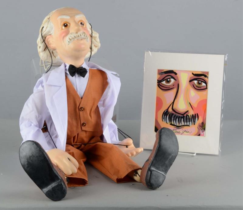 Appraisal: Albert Einstein Plaster Marionette This lot also includes a Daniel