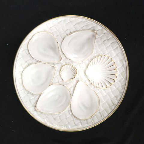 Appraisal: Royal Worcester Porcelain Oyster Plate fancy shell shapes on basket