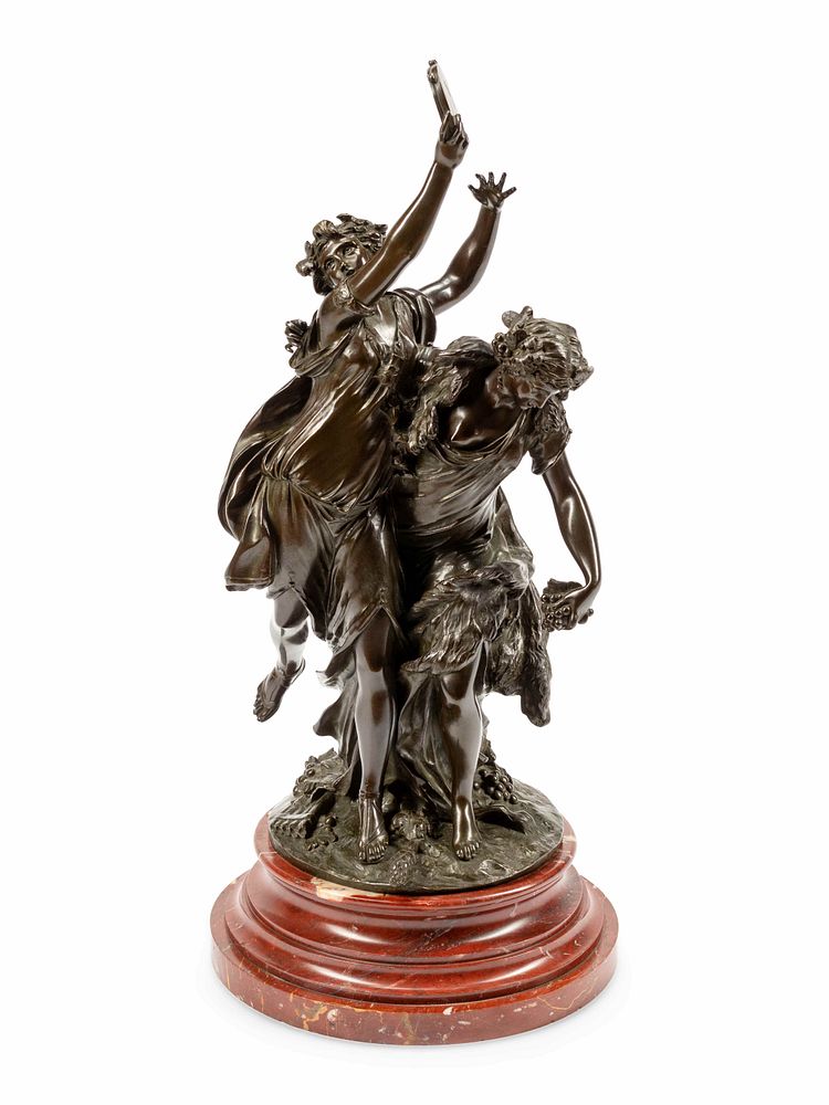 Appraisal: A French Bronze Figural Group After Claude Michel Clodion A