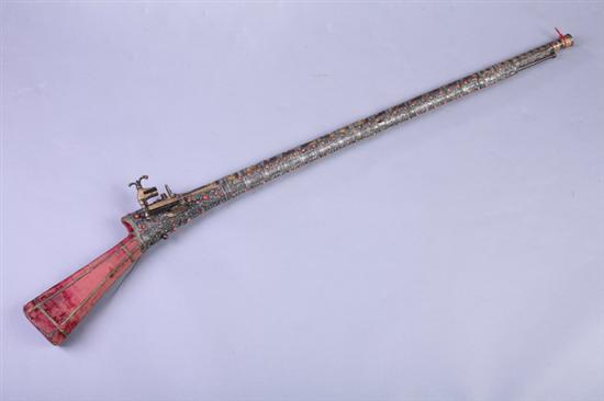 Appraisal: OTTOMAN STEEL SILVER AND CORAL MOUNTED MIQUELET-LOCK RIFLE Dated with