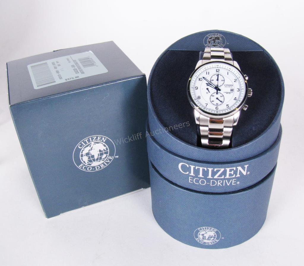 Appraisal: A NEW gentleman's Citizen Eco Drive watch stainless steel chronograph