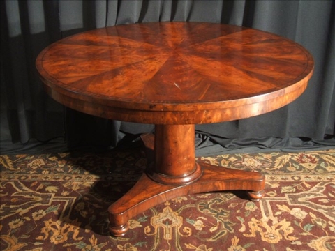 Appraisal: REGENCY STYLE MAHOGANY CENTER TABLE Modern the crossbanded circular top