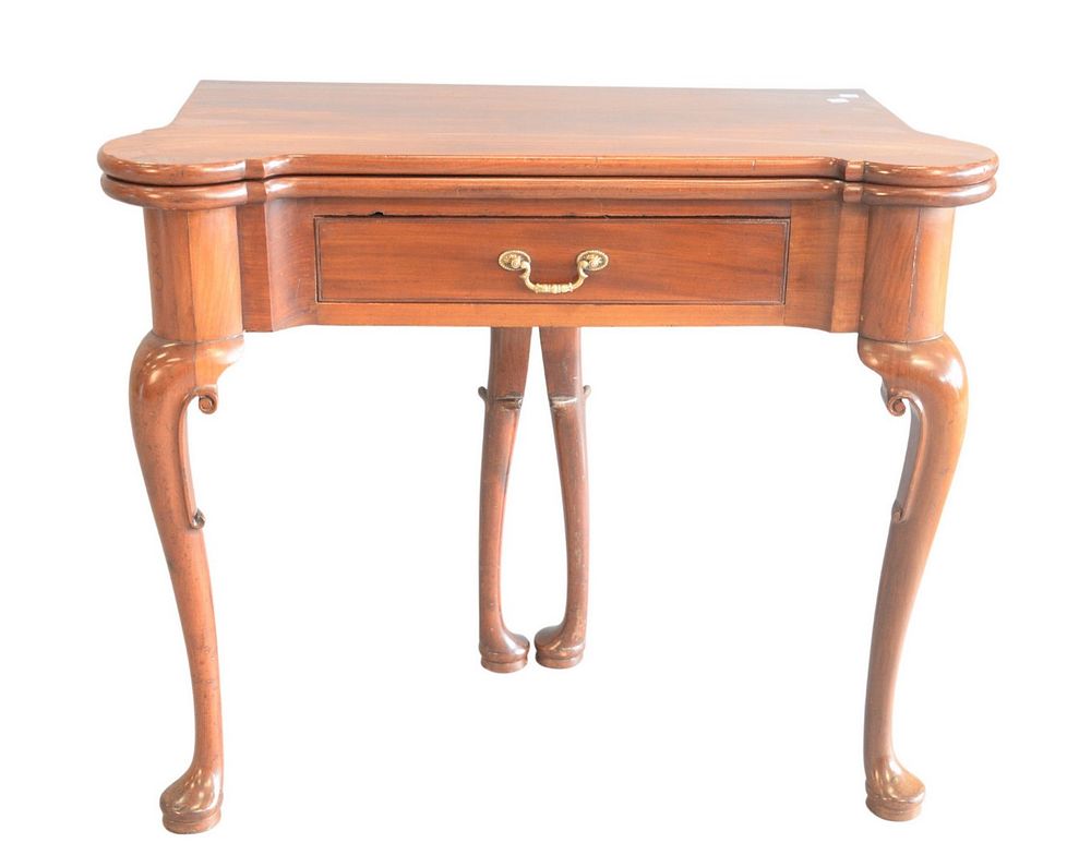 Appraisal: Queen Anne Style Mahogany Games Table height inches top closed