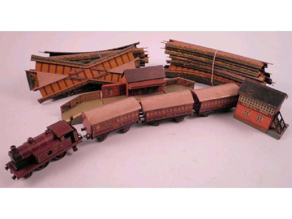 Appraisal: A Bavarian tin plate model railway set to include locomotive