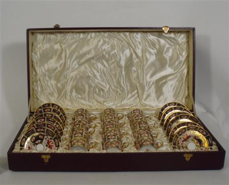 Appraisal: A cased set of twelve Royal Crown Derby cups and