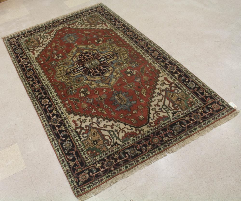 Appraisal: HAND KNOTTED ORIENTAL CARPET Persian Serapi or Heriz design '