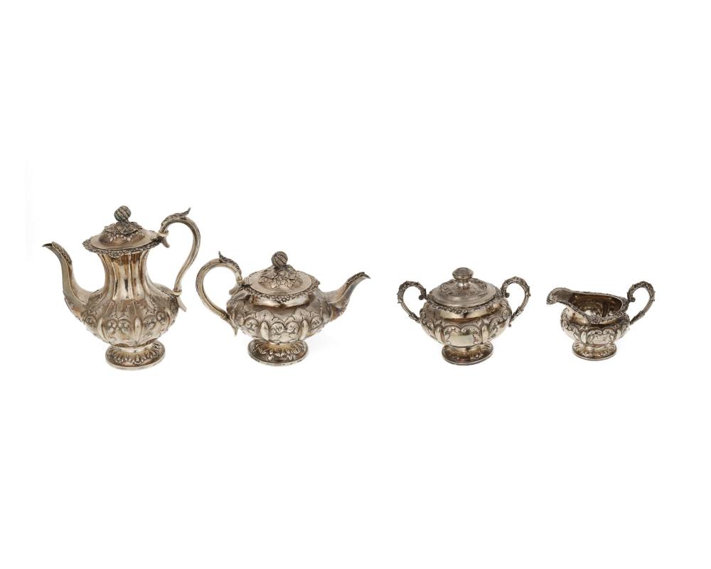 Appraisal: A Victorian sterling silver tea and coffee service and Each