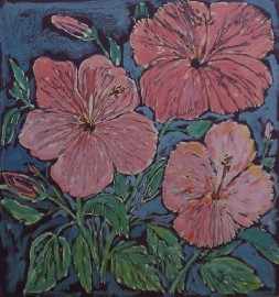 Appraisal: Salvatore Zofrea born Hibiscus screenprint signed and dated 'Zofrea '