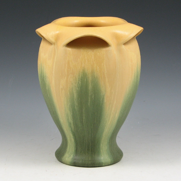 Appraisal: Ephraim Pottery Hidden World vase in matte green and yellow