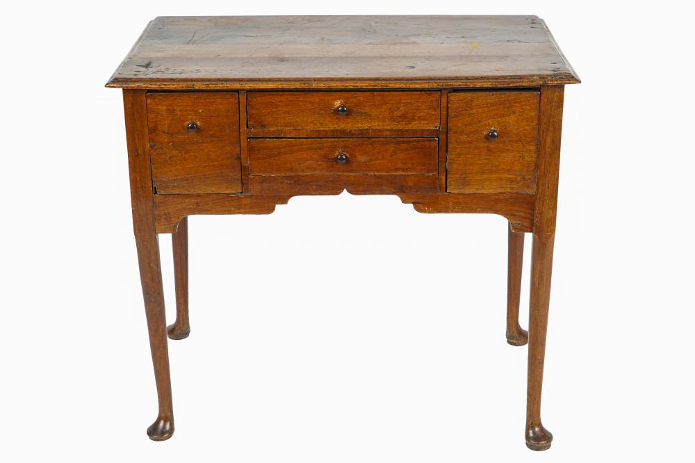 Appraisal: ENGLISH MAHOGANY LOWBOYwith two central drawers flanked by one drawer