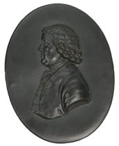 Appraisal: Wedgwood Black Basalt Medallion ca Josiah Wedgwood by William Hackwood