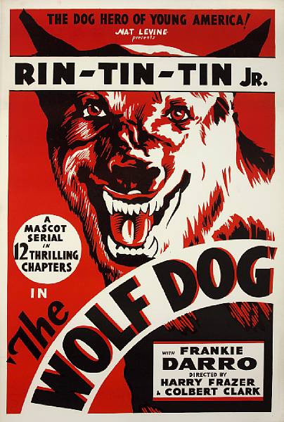 Appraisal: The Wolf Dog Mascot Pictures Corporation one-sheet lithograph condition A-