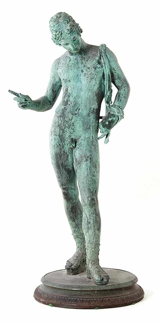 Appraisal: Classical bronze figure of nude Roman man late th century