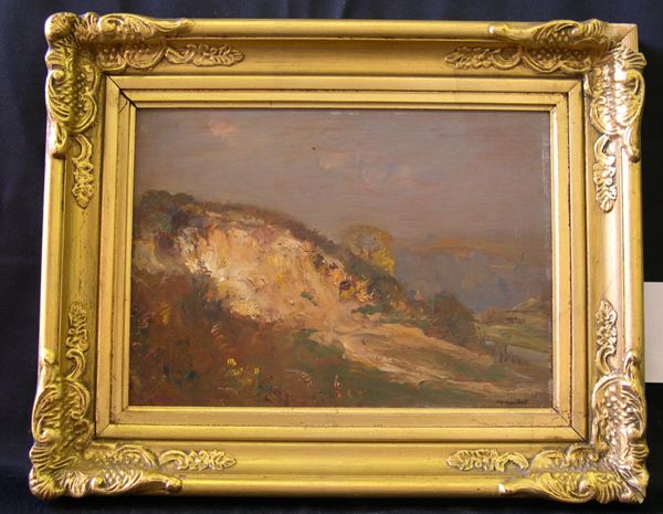 Appraisal: James Herbert Snell English - Lakeside Cliff oil on panel