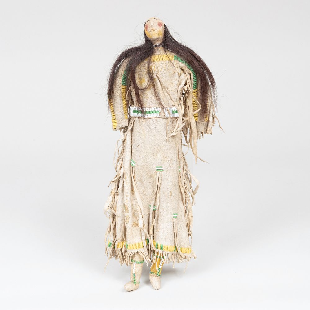 Appraisal: Ute Plains Beaded and Hide Doll probably Pine River Region