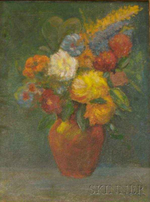 Appraisal: Framed Oil on Canvas Still Life of a Bouquet of