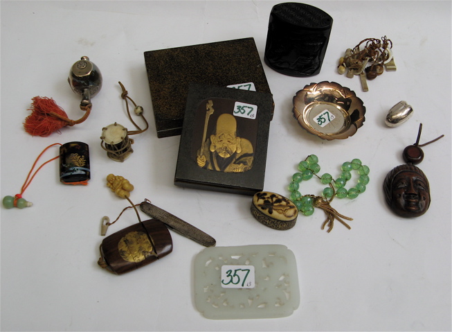 Appraisal: COLLECTION OF ESTATE ITEMS three-section inros inches inches and inches