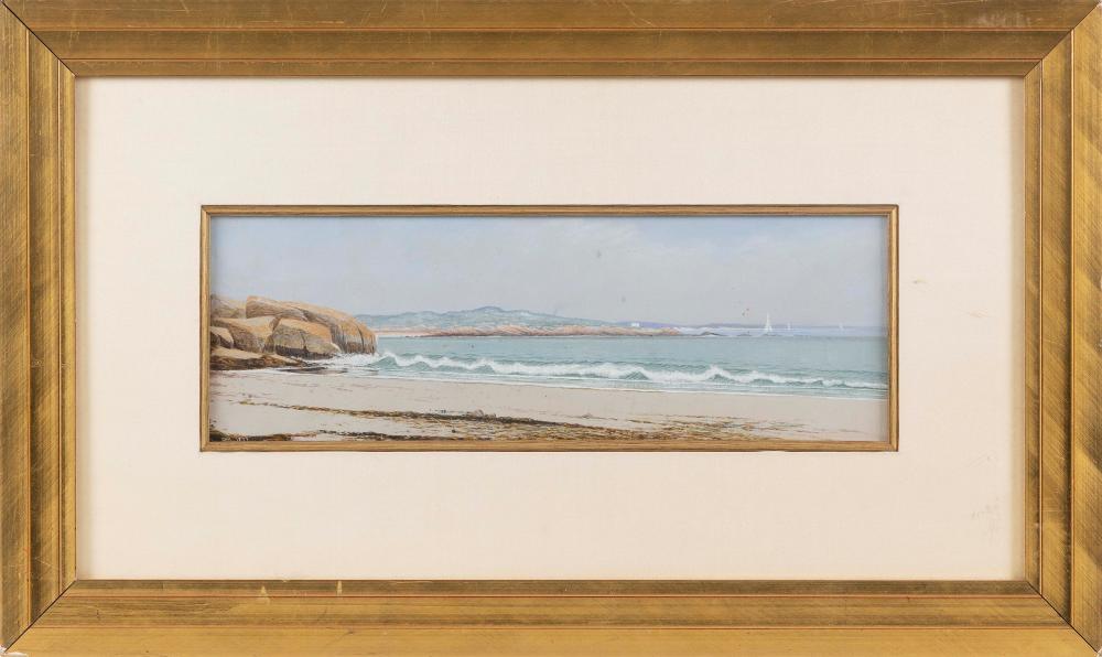 Appraisal: AMERICAN SCHOOL TH CENTURY WAVES ROLLING ONTO A BEACH WATERCOLOR