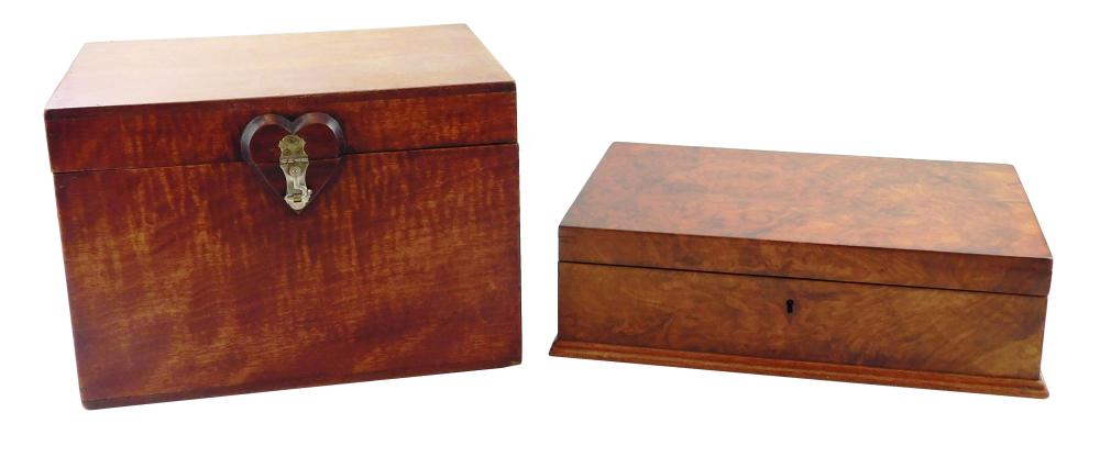 Appraisal: Two boxes late th early th C one burlwood and