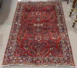 Appraisal: Antique Persian Sarouk carpet ' x ' Antique Persian Sarouk