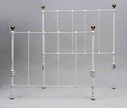 Appraisal: Victorian Iron and Brass Bedstead x x in Provenance The